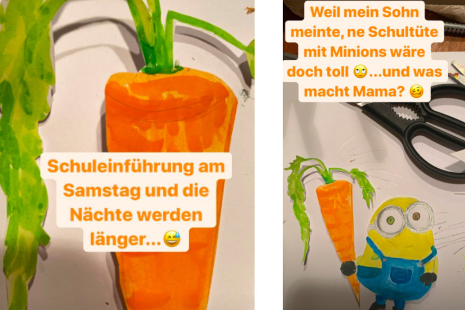 Die Sängerin gab sich viel Mühe beim Basteln.