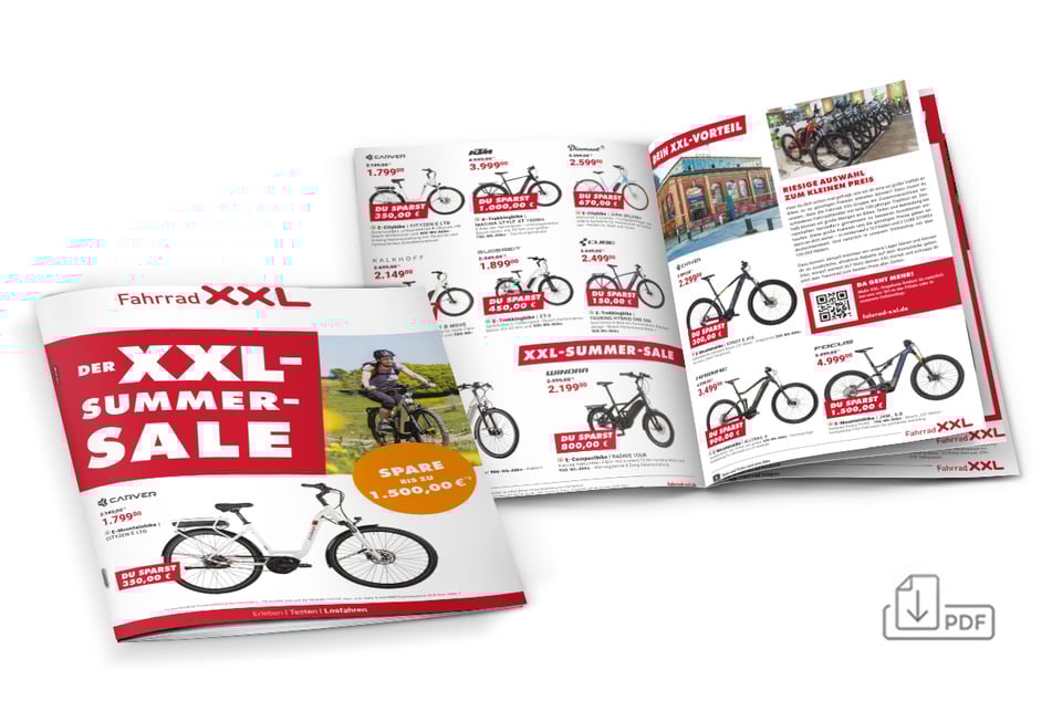 Hier gibt's das aktuelle Fahrrad XXL Prospekt zum downloaden.
