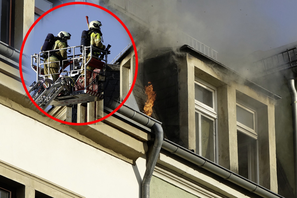 Dresden: Brand in Pieschen: Wohnung und Dachboden stehen in Flammen!