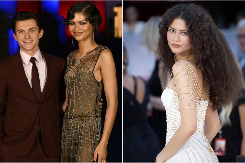 Zendaya said working with Tom Holland (l) is easy because he's her '"best friend" while slaying the London premiere of Spider-Man: Brand New Day.