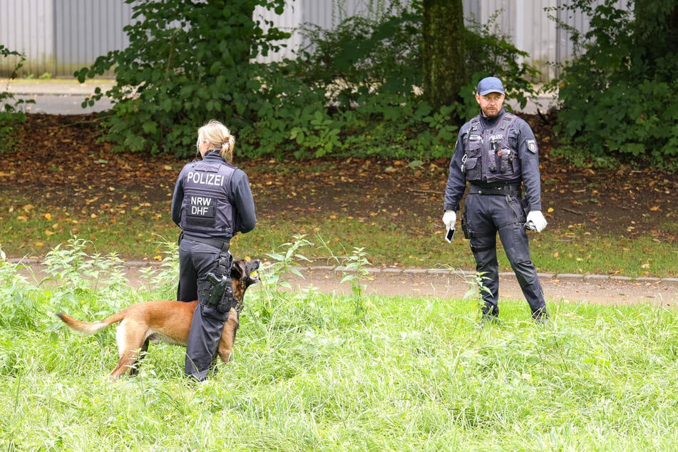 Erst am Mittwoch hatten Polizeibeamte eine Grünanlage in der Nähe des Tatorts in der Solinger Innenstadt nach Beweisen durchsucht.