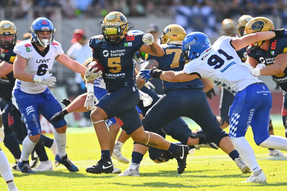 Running Back Nico Barrow (Nr. 5) glänzte mit gleich drei erlaufenen Touchdowns.