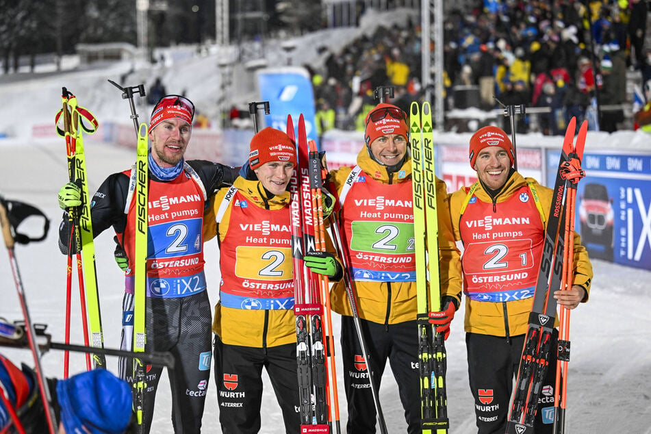 Auch als "B-Mannschaft" durften die deutschen Biathleten den nächsten Podestplatz feiern.