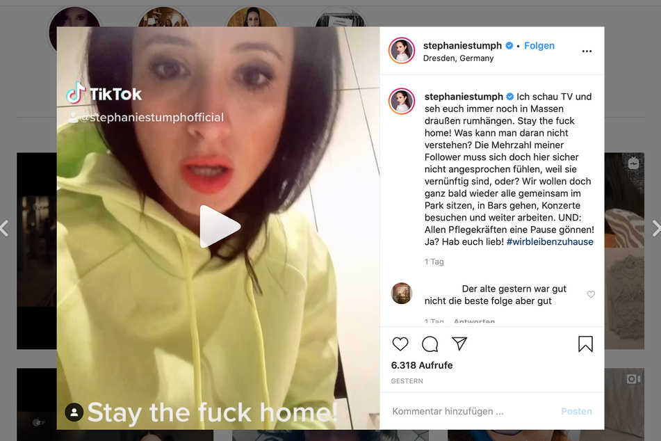 Schauspielerin Stephanie Stumph (35) findet auf Instagram und Tik Tok eindeutige Worte.