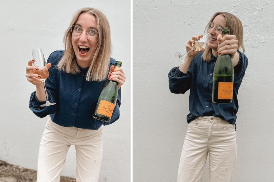 Melissa feierte ihre Scheidung mit einer Flasche Champagner.