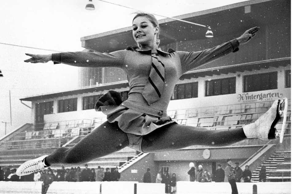 Ausnahme-Sportlerin Gaby Seyfert beim Training 1969.