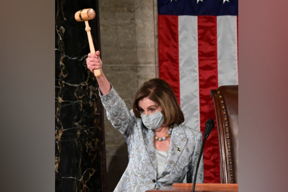 Representative Nancy Pelosi was narrowly re-elected speaker of the House.