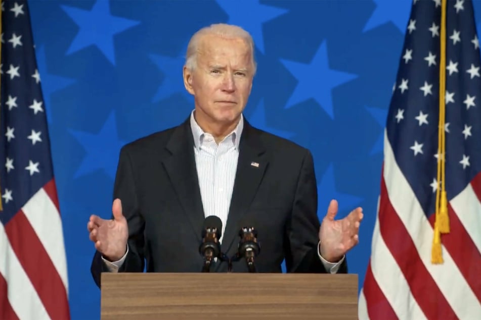 Joe Biden speaks at a press briefing in Wilmington, Delaware.