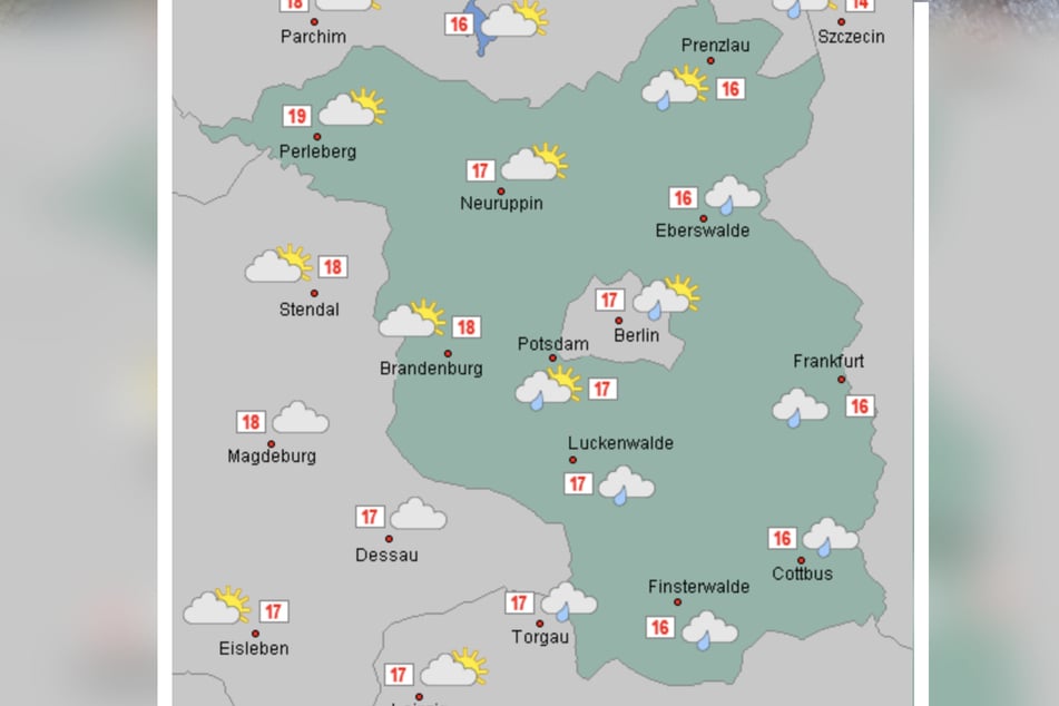 Am Montag liegen die Höchsttemperaturen in der Hauptstadtregion zwischen 15 und 19 Grad.