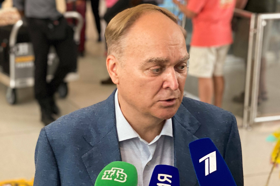 Russian Ambassador to the US Anatoly Antonov talks to journalists at John F. Kennedy International Airport