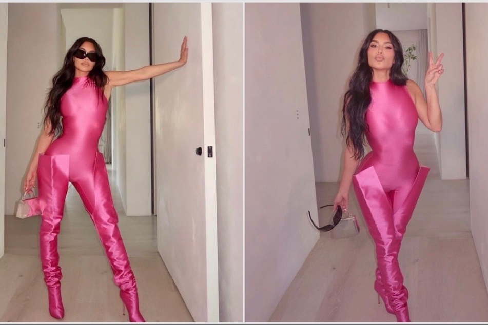 Kim Kardashian paid tribute to the Power Rangers with her latest sexy ensemble!