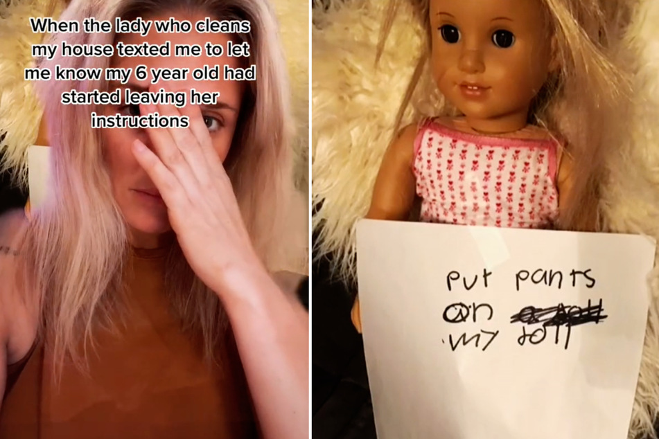 Mary's daughter asked the housekeeper to put pants on her doll.