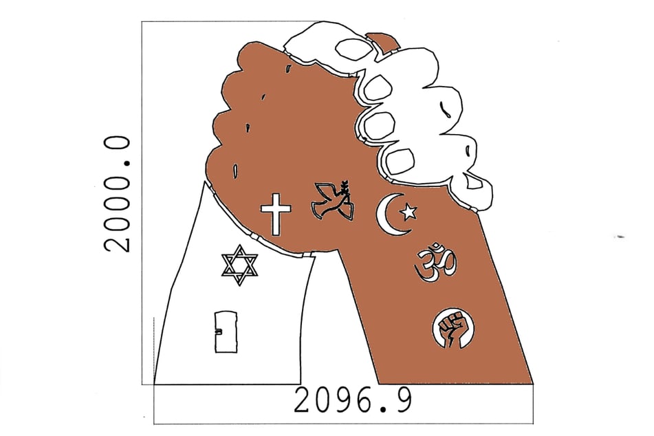 Der Entwurf für den "Handschlag der Kulturkreise".
