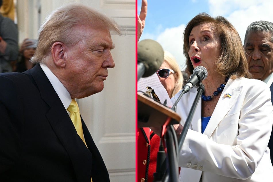 President Donald Trump (l.) slammed ex-House Speaker Nancy Pelosi (r.) and called her a "disgusting degenerate" in a brutal social media post.
