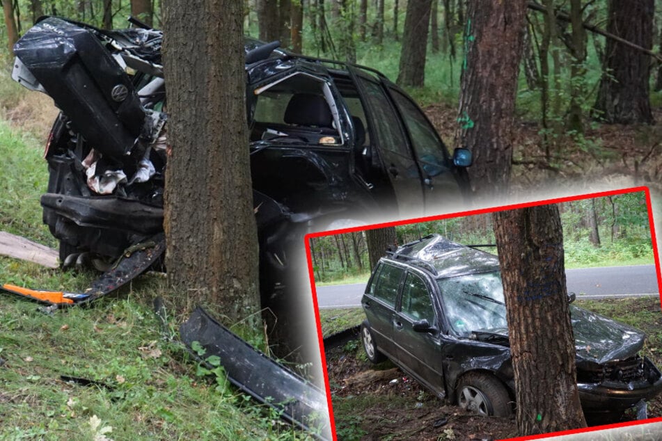 Heftiger Unfall: Fahrerin (18) kommt von der Straße ab und kracht gegen Baum!