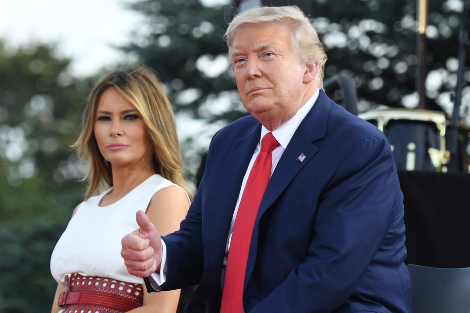 Donald (r.) and Melania Trump hosting the 2020 "Salute to America" ​​event in honor of Independence Day in Washington, DC on July 4, 2020.