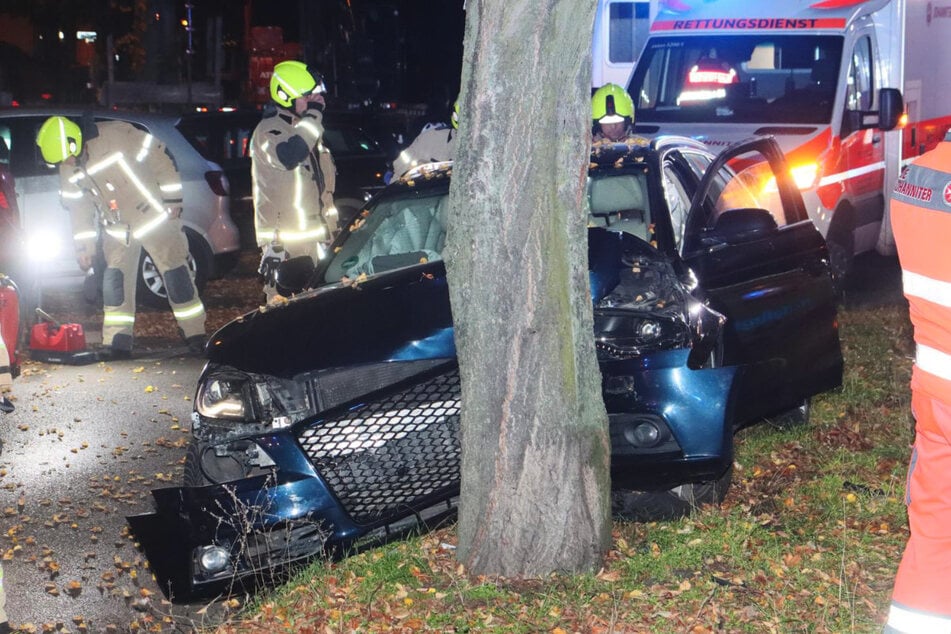 Im Berliner Ortsteil Oberschöneweide ist ein Audi-Fahrer gegen einen Baum gekracht.