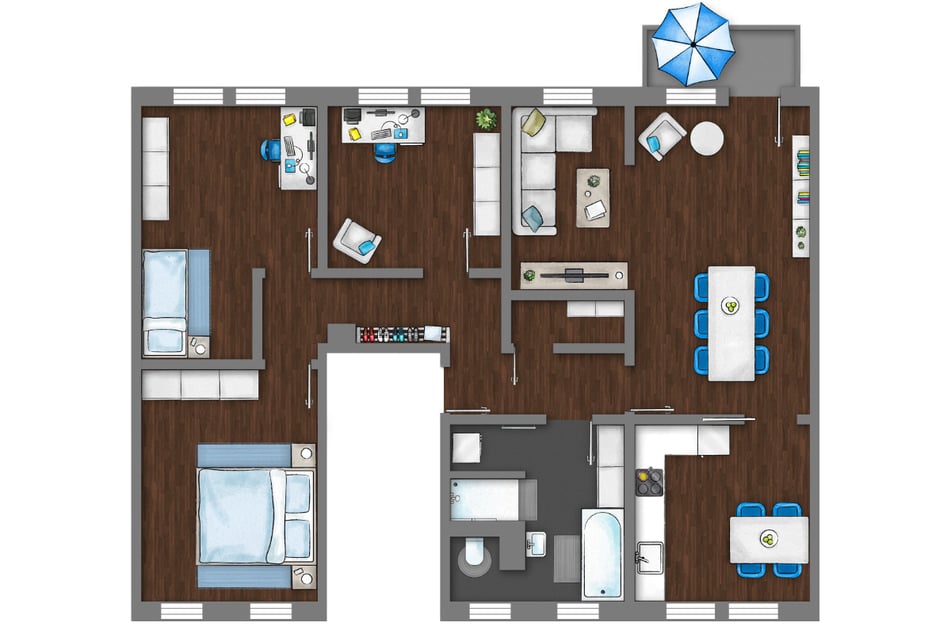 Grundriss der Wohnungen