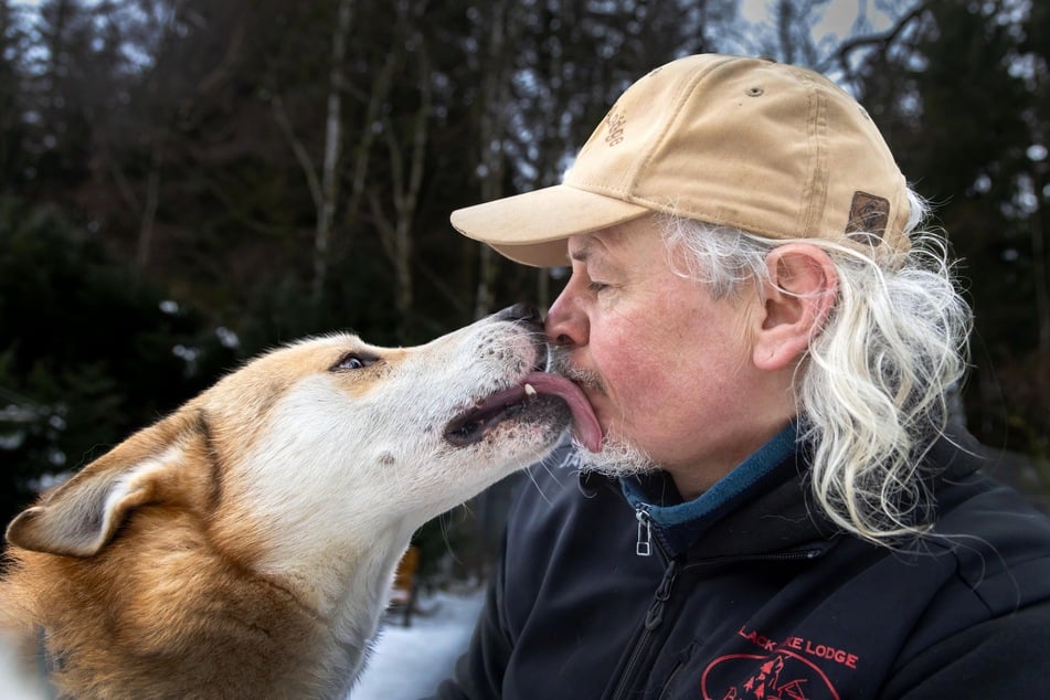 Vom Husky gibt es für Lutz Gentsch (56) ganz viel Liebe.