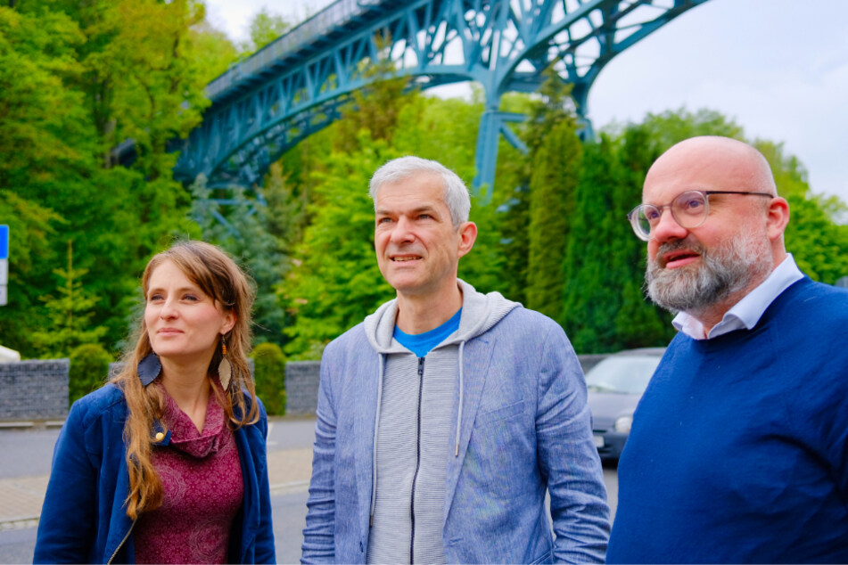 Das Power-Trio der Grünen Chemnitz: Coretta Storz, Volkmar Zschocke und Sascha Thümmler (von links).