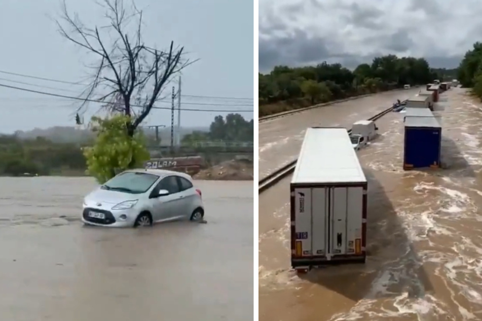Tausende Autofahrer saßen inmitten der Wassermassen fest.