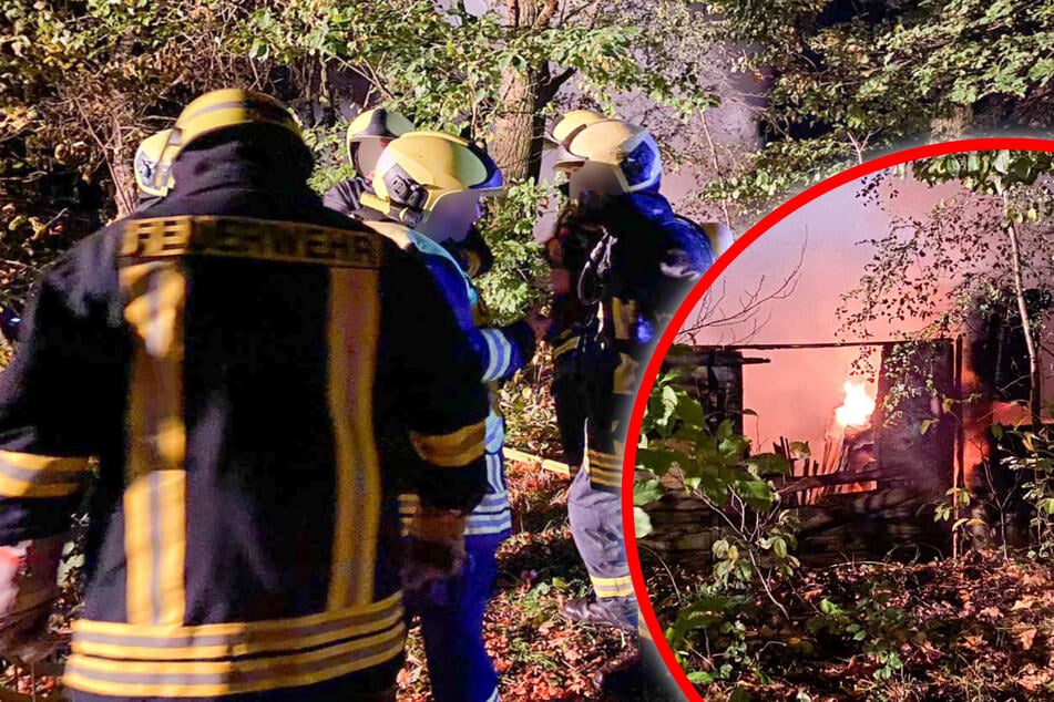 Flammeninferno in Oberlausitzer Gartensiedlung: Laube komplett niedergebrannt