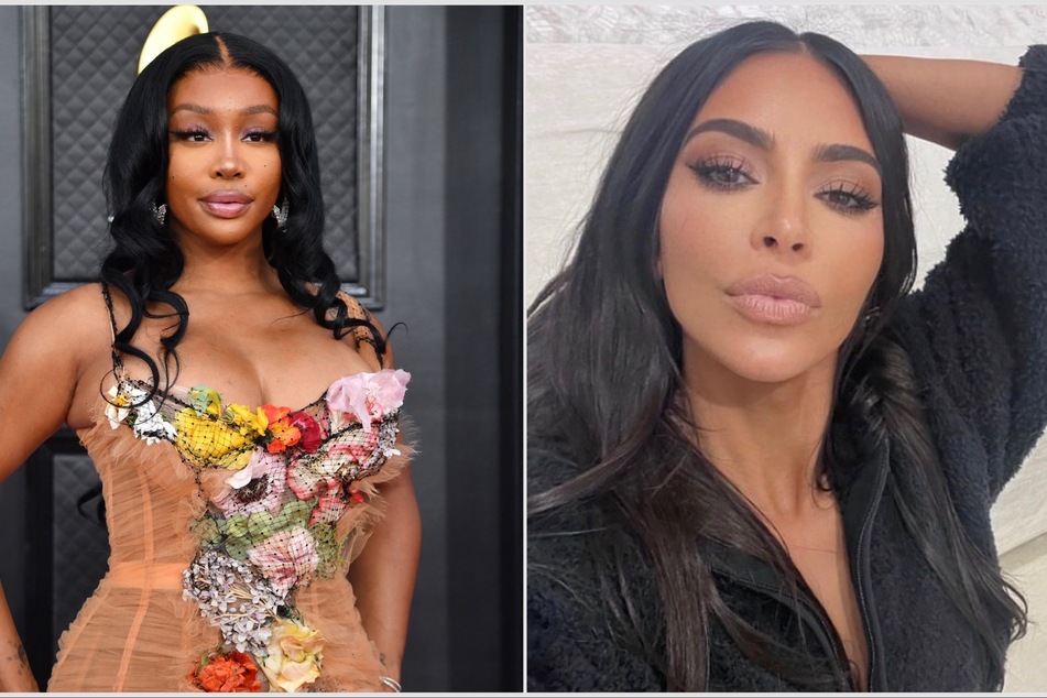 Slay SZA! The R&amp;B star has teamed up with Kim Kardashian (r) for the newest SKIMs campaign.