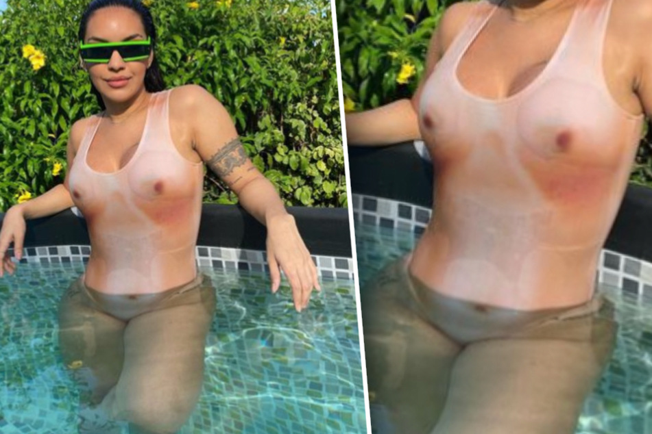 Model Kamilla Almeida präsentiert den sexy Body sogar im Wasser. Dadurch wird er noch durchsichtiger.