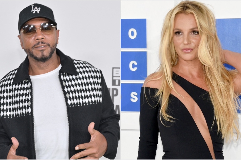 Timbaland (l) landed in hot water with Britney Spears fans after suggesting Justin Timberlake should've "muzzled" her.