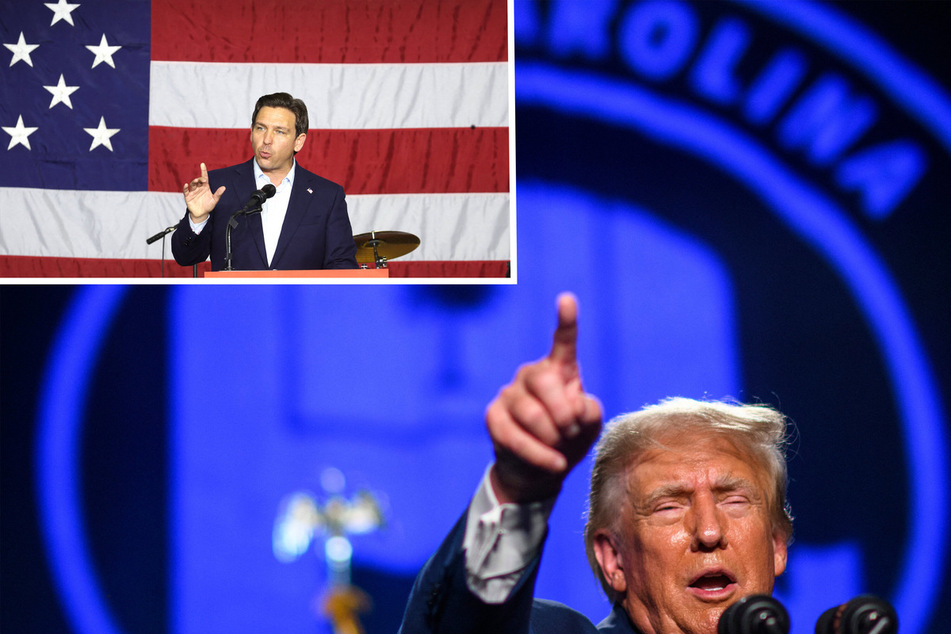 Ron DeSantis (inset r.) has admitted Donald Trump lost the 2020 presidential election.