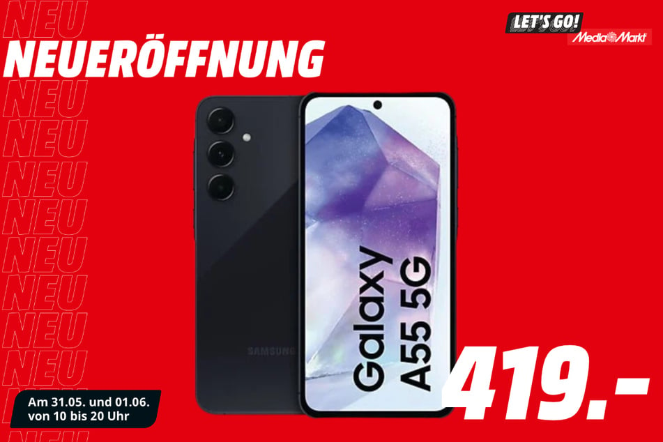 Samsung Galaxy A55 5G für 419 statt 479 Euro.