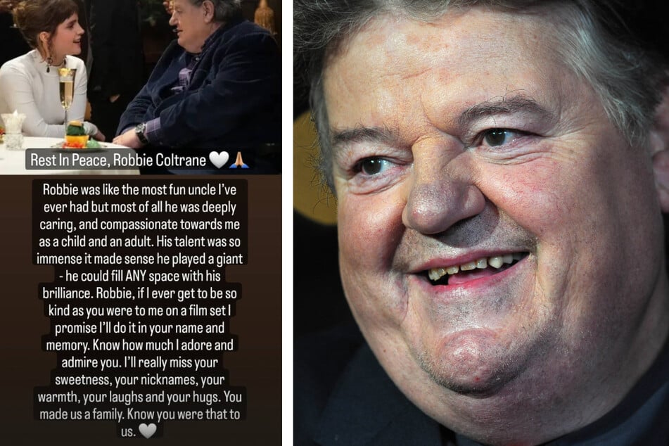 Harry Potter stars pay tribute to "incredible" Hagrid Robbie Coltrane