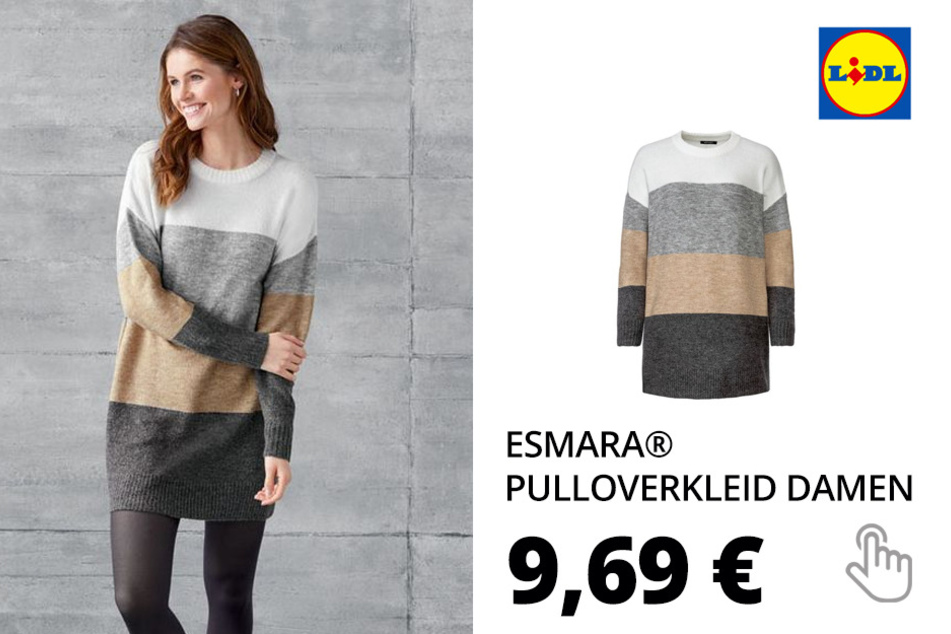 ESMARA® Pulloverkleid Damen, Longform, aus Grobstrick