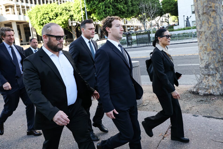 Meta CEO and Chairman Mark Zuckerberg arrives at Los Angeles Superior Court on February 18, 2026.