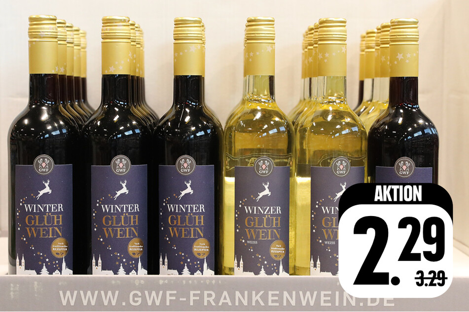 Probiert den GWF Glühwein zum Aktionspreis von 2,29 statt 3,29 Euro.