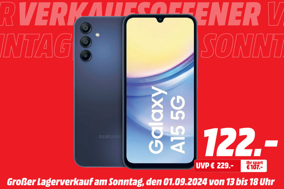 Samsung Galaxy A15 5G für 122 statt 229 Euro.