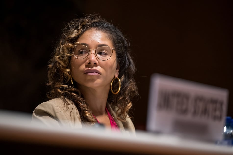 Special Representative for Racial Equity and Justice for the US State Department Desirée Cormier Smith attends the opening of hearings of the United Nations Committee on the Elimination of Racial Discrimination in Geneva on August 11, 2022.
