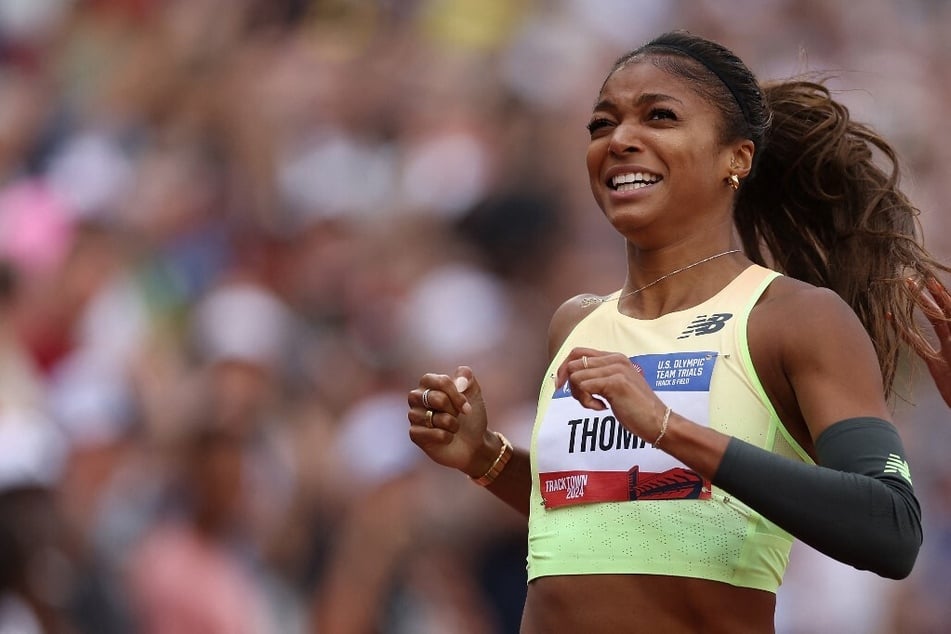 Gabby Thomas won the 200m race at the US Olympic athletics trials, sealing her spot in Paris.