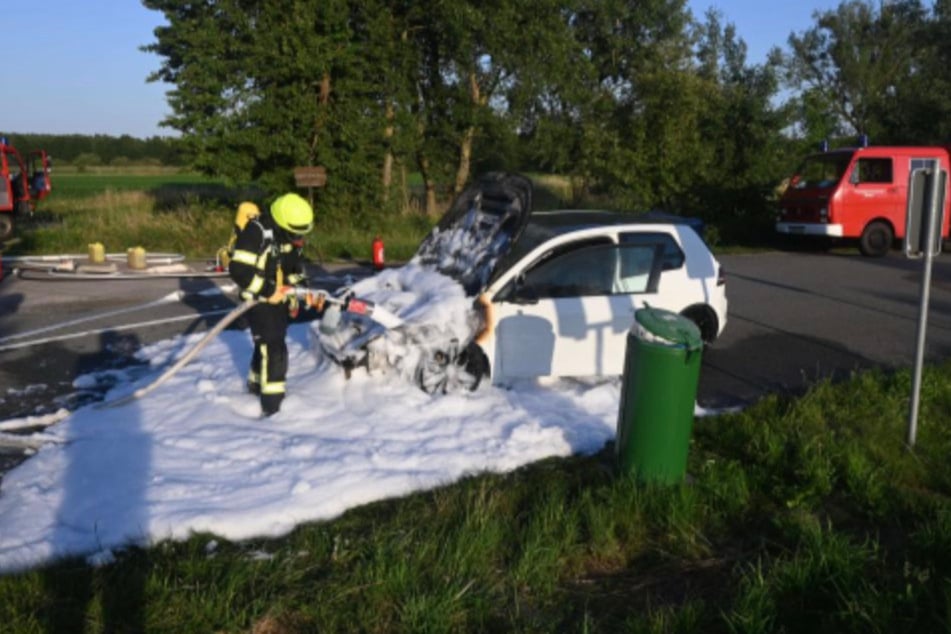 In der Altmark brannte ein VW.