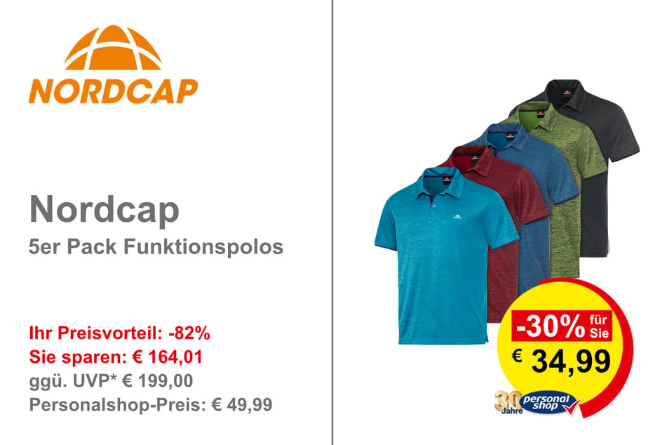 Nordcap 5er Pack Funktionspolos