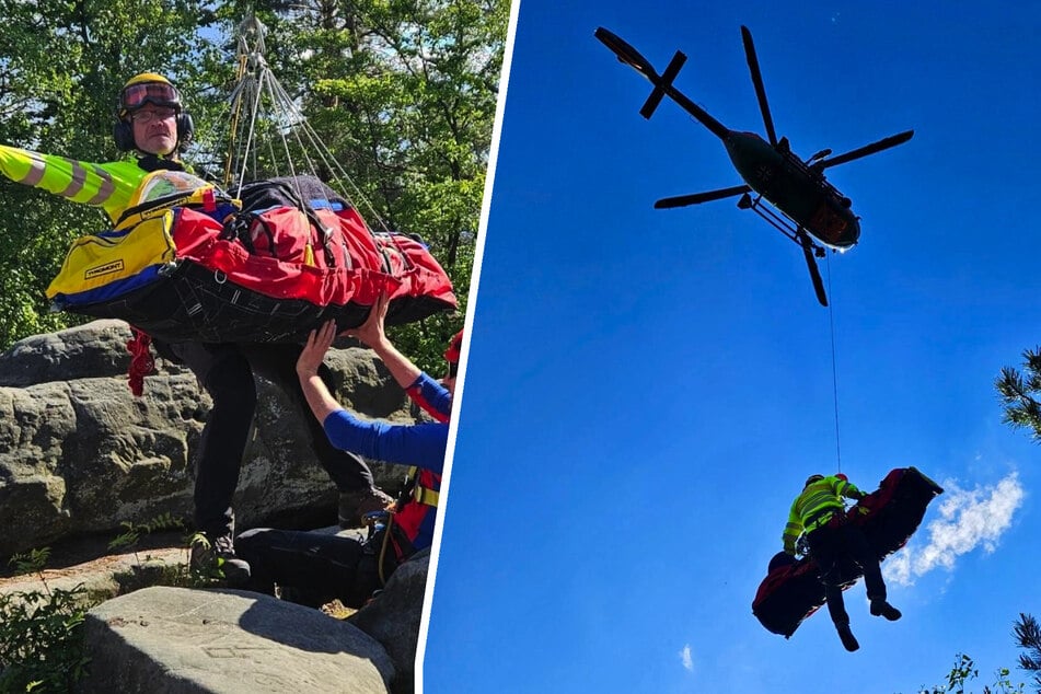 Schwerer Sturz in Sächsischer Schweiz: Bundeswehr-Heli muss aushelfen