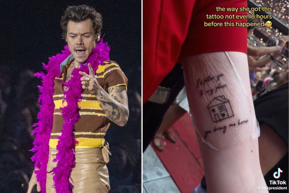 A Harry Styles fan got lyrics from Sweet Creature tattooed on her arm just hours before he surprised concertgoers with the song at his London concert.