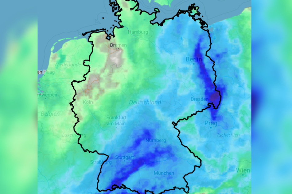 Die Karte zeigt deutlich, dass ab Donnerstag die Temperaturen sinken.