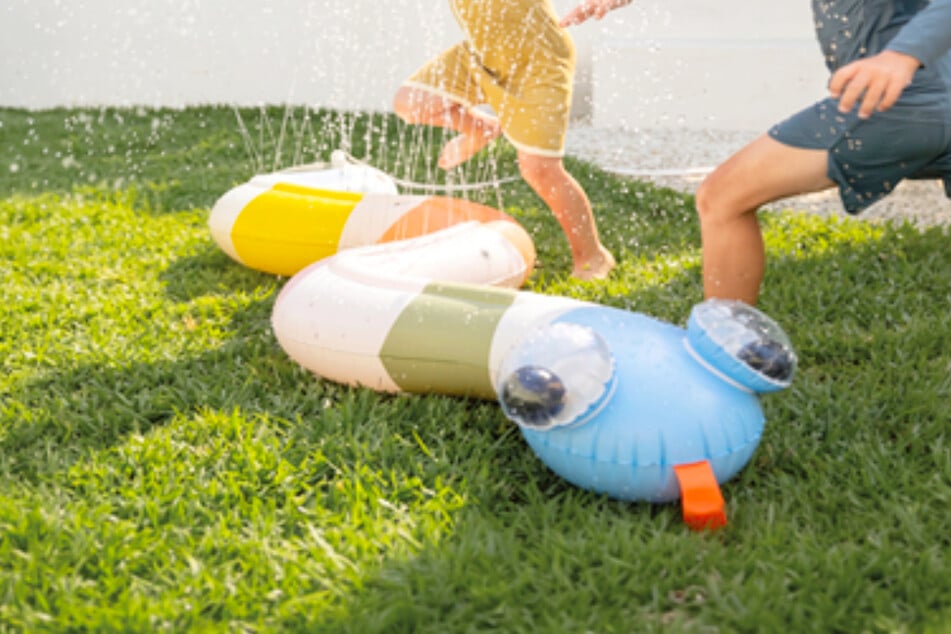 Your kids will love this inflatable snake sprinkler from ALDI