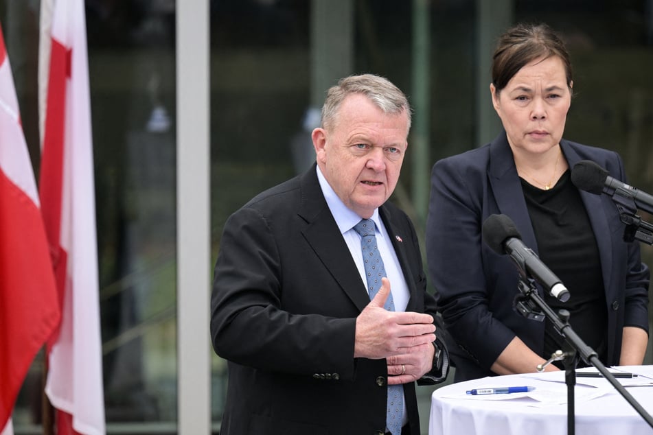 Danish Foreign Minister Lars Lokke Rasmussen (l.) told reporters that Wednesday's talks did not change the White House's position on Greenland.