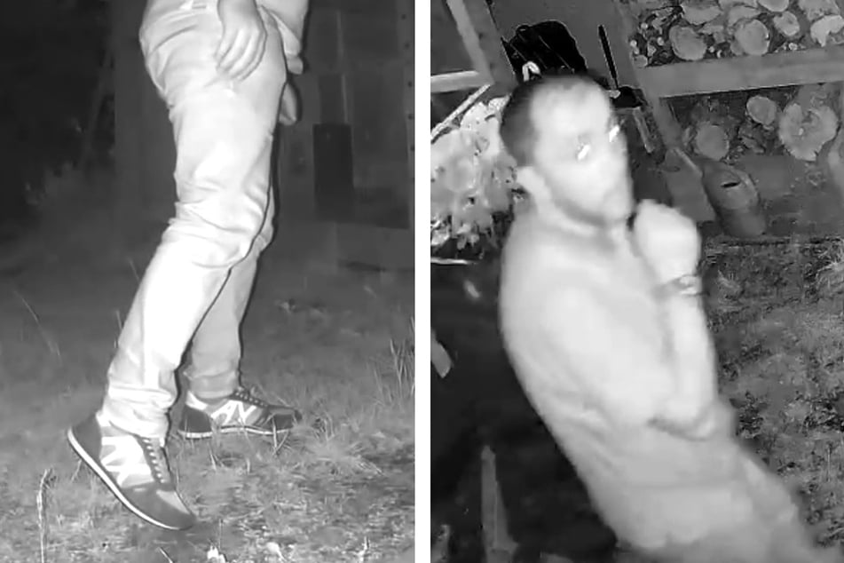 Mit diesen Fotos sucht die Polizei nach zwei mutmaßlichen Einbrechern, die Schmuck und Geld aus einem Wohnhaus gestohlen haben sollen.