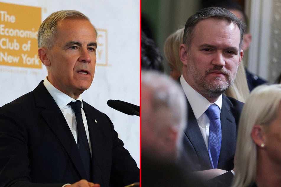 US Trade Representative Jamieson Greer (r.) blamed stalled trade talks on the decision by Canadian PM Mark Carney's government to impose retaliatory tariffs.