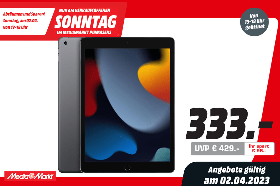 Apple iPad für 333 statt 429 Euro.