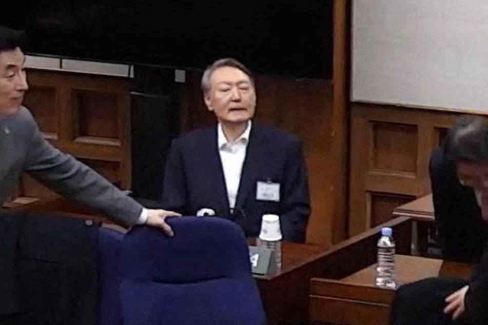South Korean ex-president Yoon Suk Yeol is pictured at the Seoul Central District Court for his sentencing trial in his insurrection case on February 19, 2026.