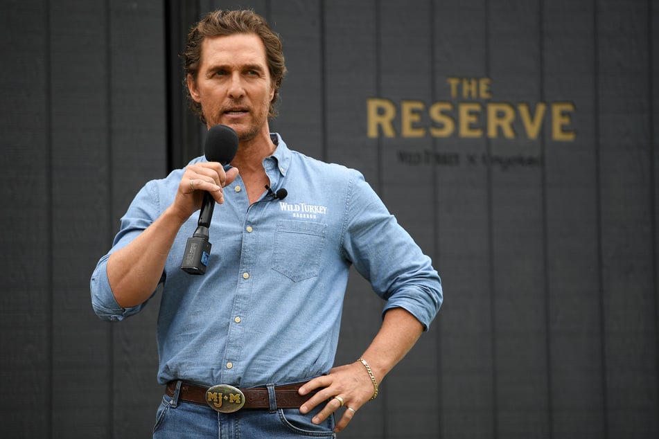 Matthew McConaughey (51) speaks at a promotional event at the Royal Botanic Gardens in Sydney in 2019.